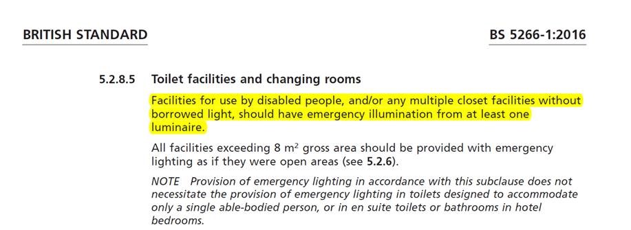 Emergency Lighting in Toilet Cubicles